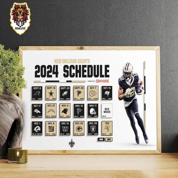 New Orleans Saints Revealed New Season NFL 2024 Schedule Home Decor Poster Canvas