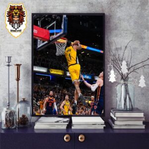 Obi Toppin Catches The Lob And Get The Reverse Aley Oops Dunk In Game 4 With Knicks NBA Playoffs  Eastern Semifinals 2023-2024 Home Decor Poster Canvas