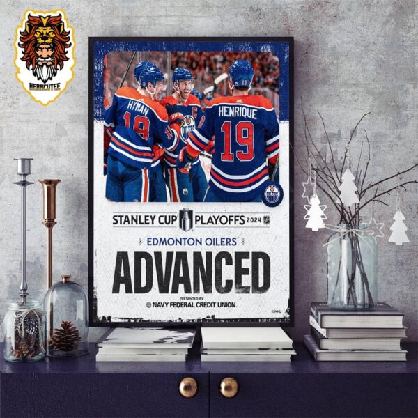 The Edmonton Oilers Are On Their Way To The Second Round Of The NHL  Stanley Cup Playoffs 2024 Home Decor Poster Canvas