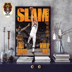 Dallas Mavericks Luka Doncic The World Is Mine On Orange Metal Slam 250 Magazine Cover Issues Home Decor Poster Canvas